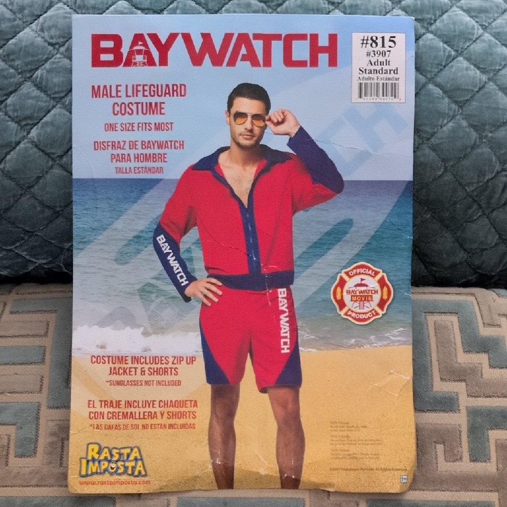 Baywatch Male Lifeguard Costume - Red